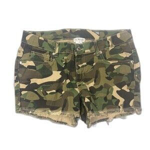 Venus Size 4 Womens Shorts Camouflage Cut Off Stretch Low Rise